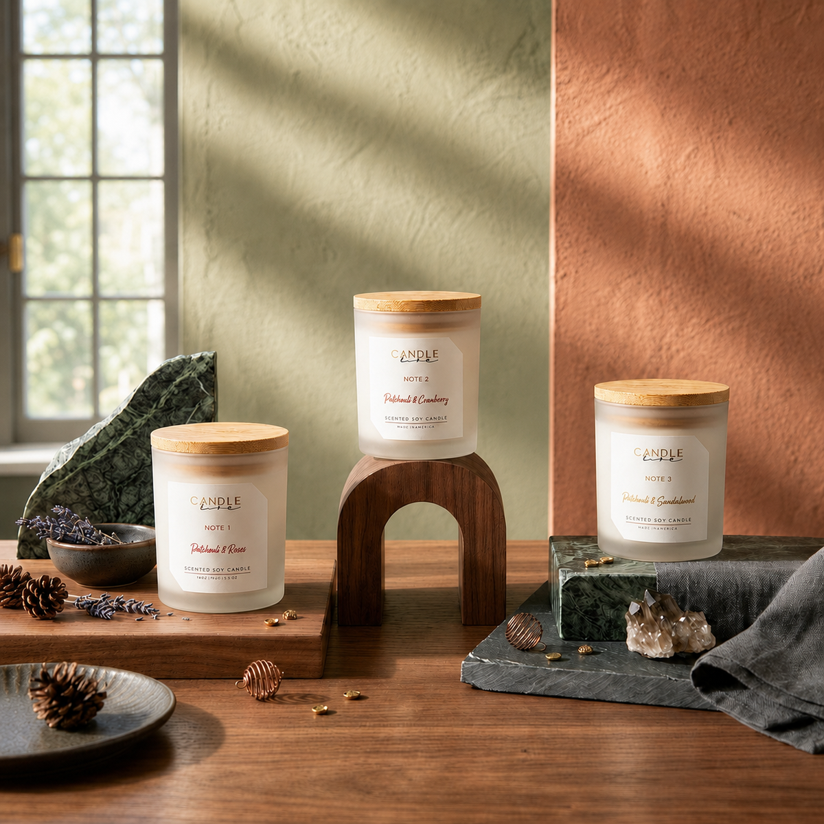 Candle Line Trio Bundle with Notes 1, 2, and 3 soy candles