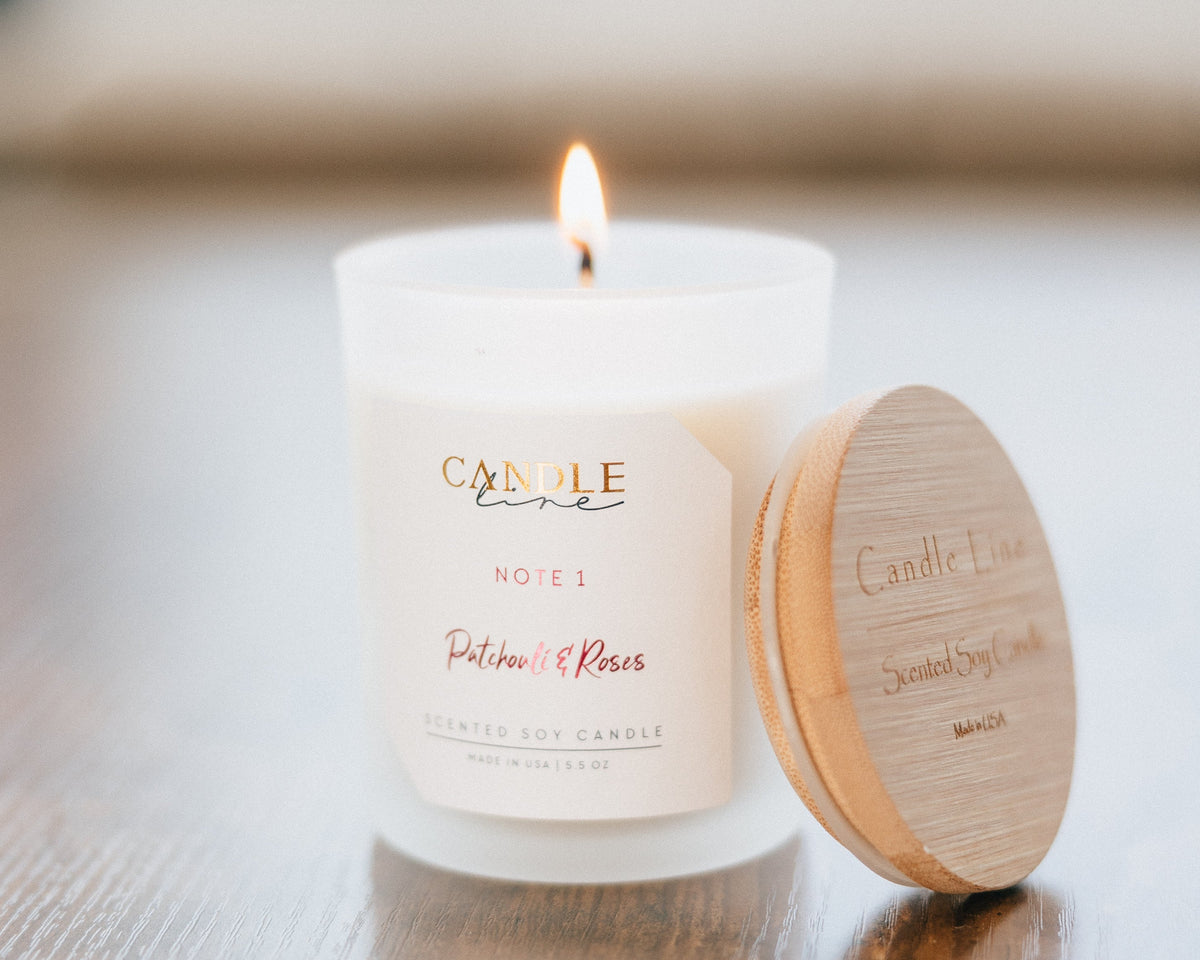 Candle Line Note 1 Patchouli and Roses scented soy candle