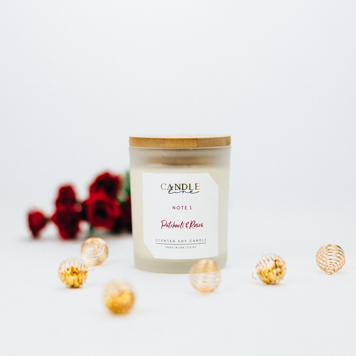 Candle Line Note 1 Patchouli and Roses scented soy candle