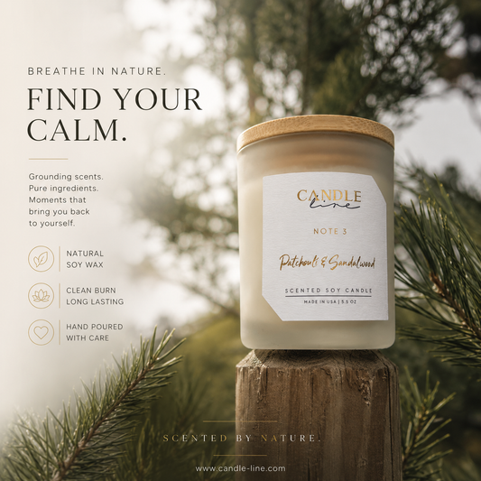 Note 3 – Hand-Poured Soy Candle | Fresh Herbal Aroma | Clean & Natural Home Scent